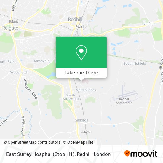 East Surrey Hospital (Stop H1), Redhill map