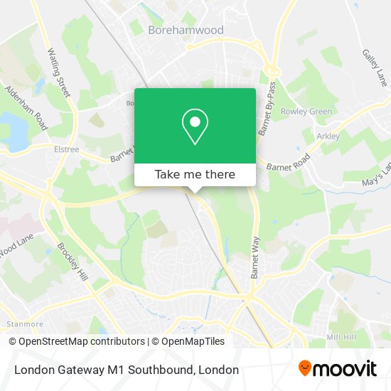 London Gateway M1 Southbound map