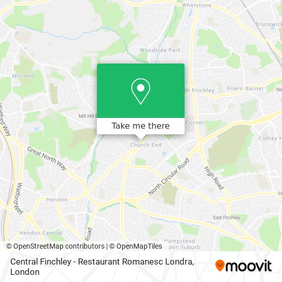 Central Finchley - Restaurant Romanesc Londra map