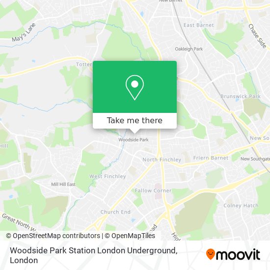 Woodside Park Station London Underground map