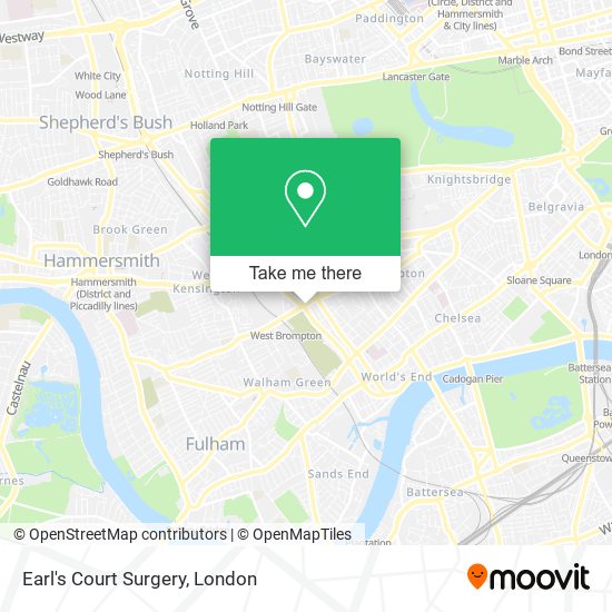 Earl's Court Surgery map