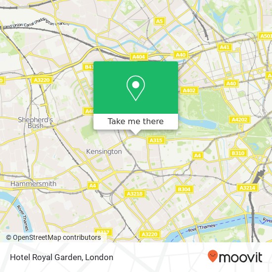 Hotel Royal Garden, 2 Kensington High Street Kensington London W8 5NP map