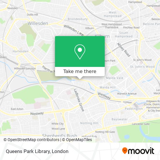 Queens Park Library map