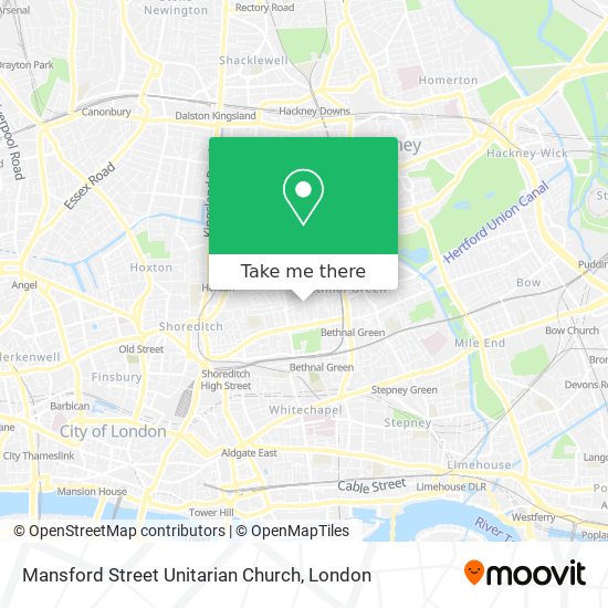 Mansford Street Unitarian Church map