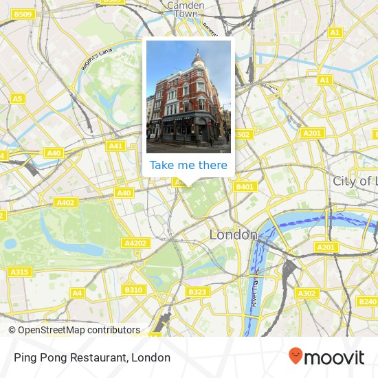 Ping Pong Restaurant, Great Marlborough Street Soho London W1F 7JN map