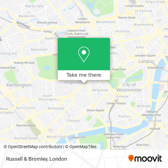 How to get to Russell Bromley in Knightsbridge by bus Tube or train