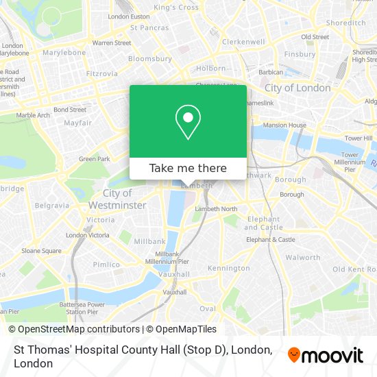 St Thomas' Hospital County Hall (Stop D), London map