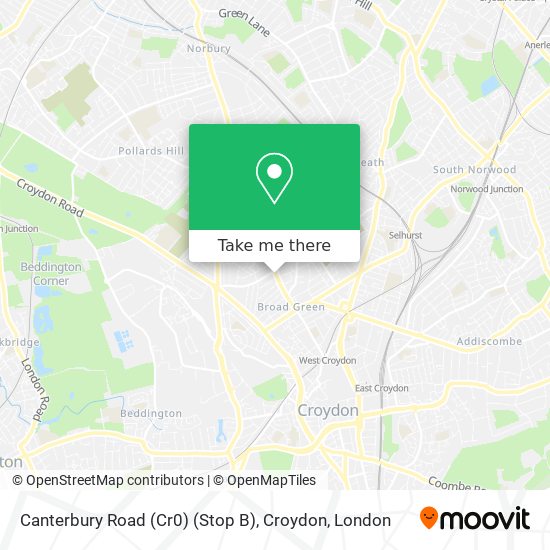 Canterbury Road (Cr0) (Stop B), Croydon map