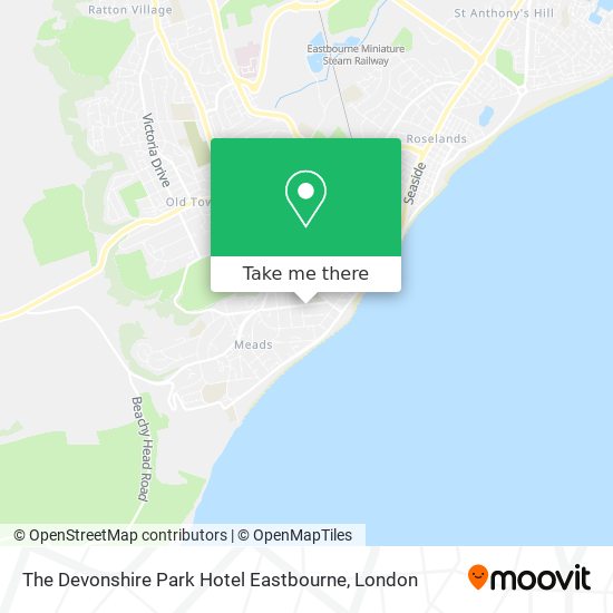 The Devonshire Park Hotel Eastbourne map