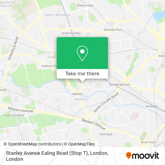 Stanley Avenue Ealing Road (Stop T), London map