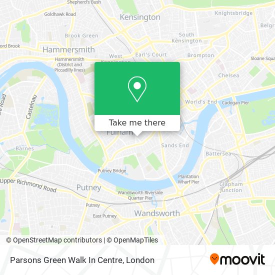 Parsons Green Walk In Centre map