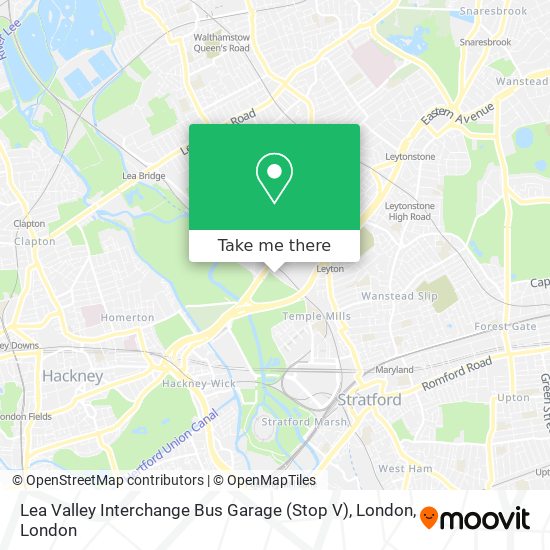 Lea Valley Interchange Bus Garage (Stop V), London map
