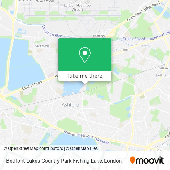 Bedfont Lakes Country Park Fishing Lake map