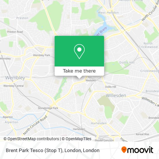 Brent Park Tesco (Stop T), London map
