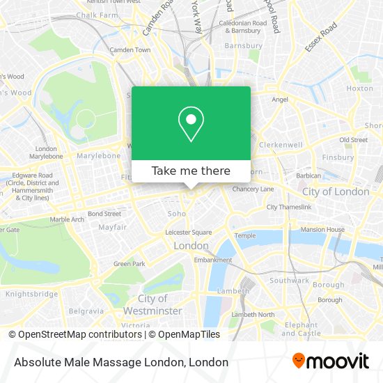 Absolute Male Massage London map