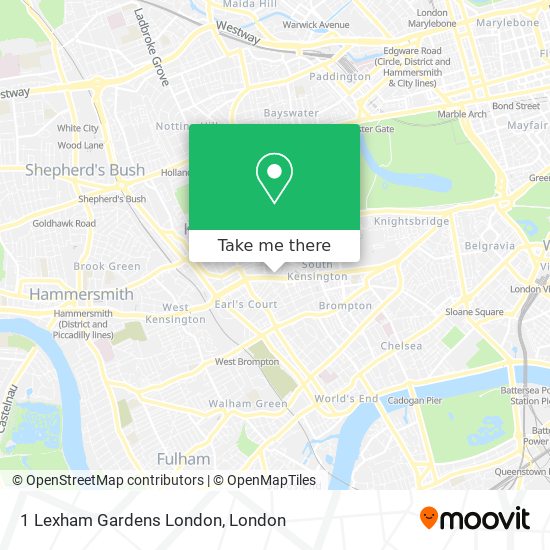 1 Lexham Gardens London map