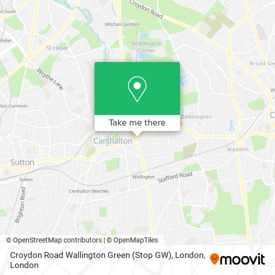 Croydon Road Wallington Green (Stop GW), London map
