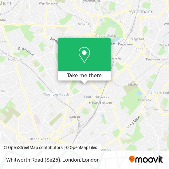Whitworth Road (Se25), London map