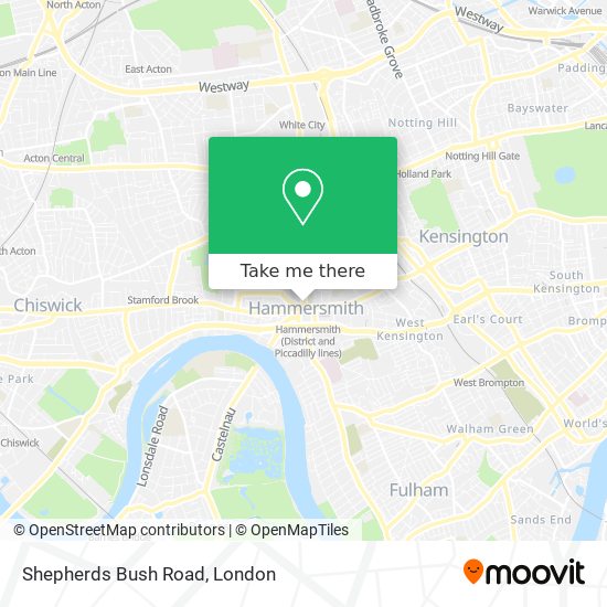 Shepherds Bush Road map