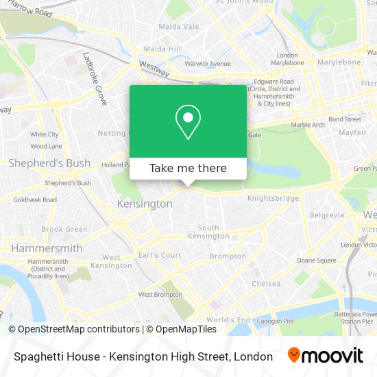 Spaghetti House - Kensington High Street map
