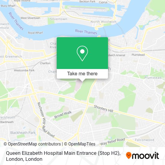 How to get to Queen Elizabeth Hospital Main Entrance (Stop H2), London
