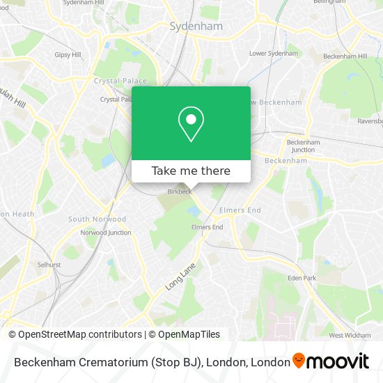 Beckenham Crematorium (Stop BJ), London map