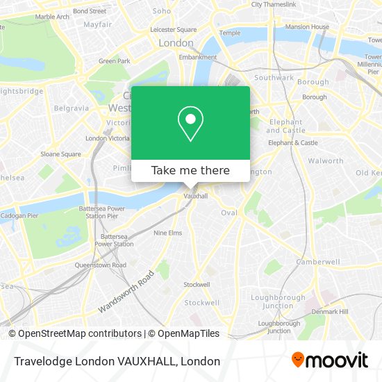 Travelodge London VAUXHALL map