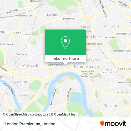 London Premier Inn map