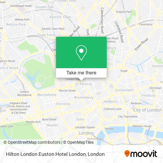 Hilton London Euston Hotel London map