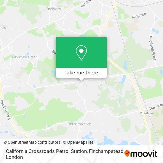 California Crossroads Petrol Station, Finchampstead map