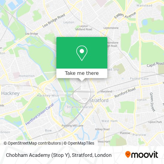 Chobham Academy (Stop Y), Stratford map