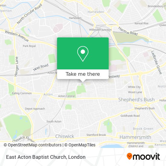 East Acton Baptist Church map