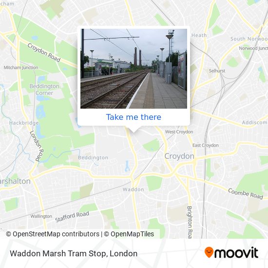 Waddon Marsh Tram Stop map