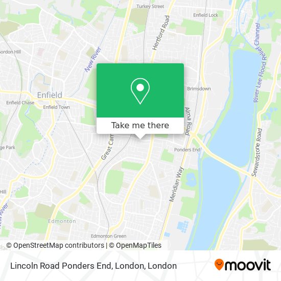 Lincoln Road Ponders End, London map