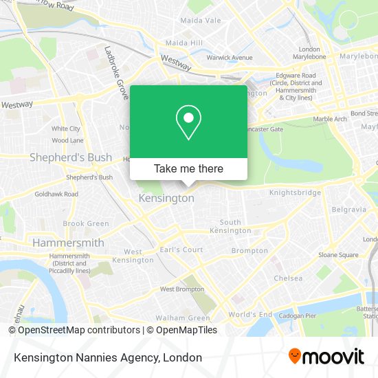 Kensington Nannies Agency map