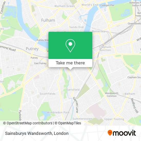 Sainsburys Wandsworth map