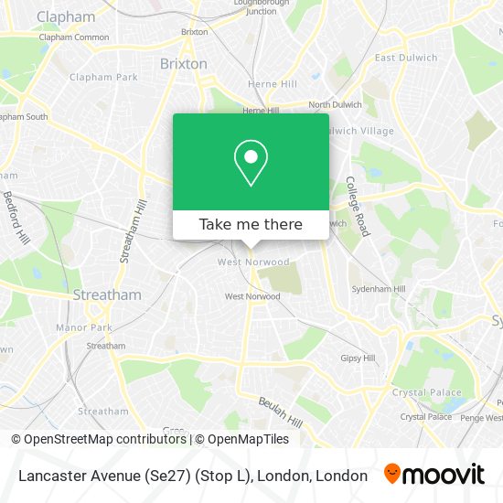 Lancaster Avenue (Se27) (Stop L), London map