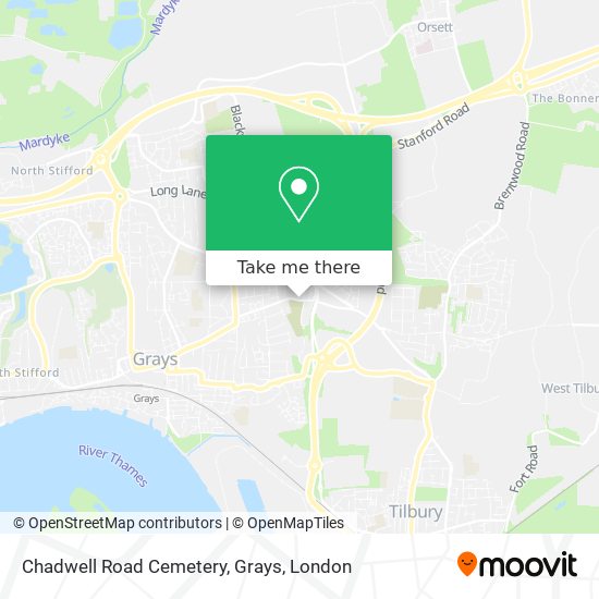 Chadwell Road Cemetery, Grays map
