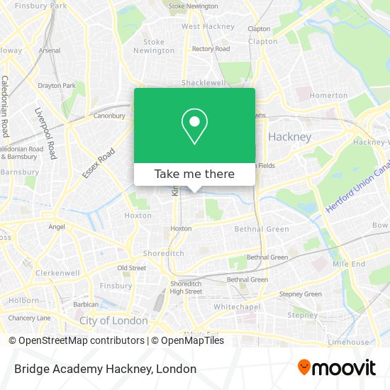 Bridge Academy Hackney map