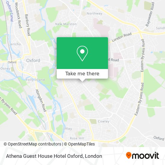 Athena Guest House Hotel Oxford map