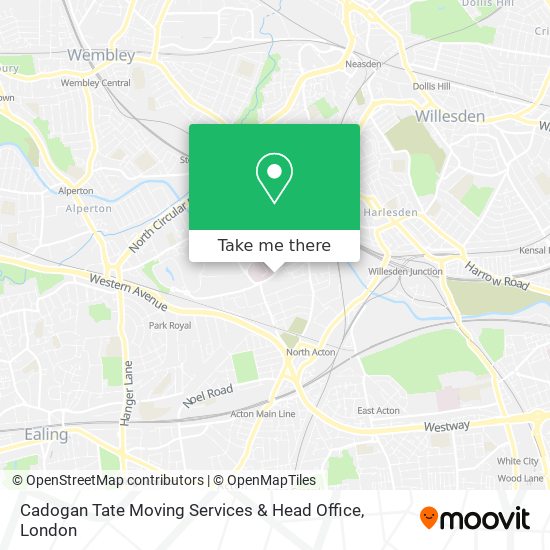 Cadogan Tate Moving Services & Head Office map