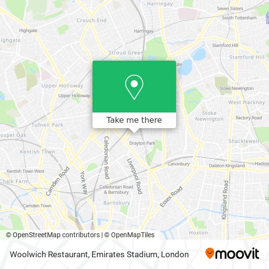 Woolwich Restaurant, Emirates Stadium map