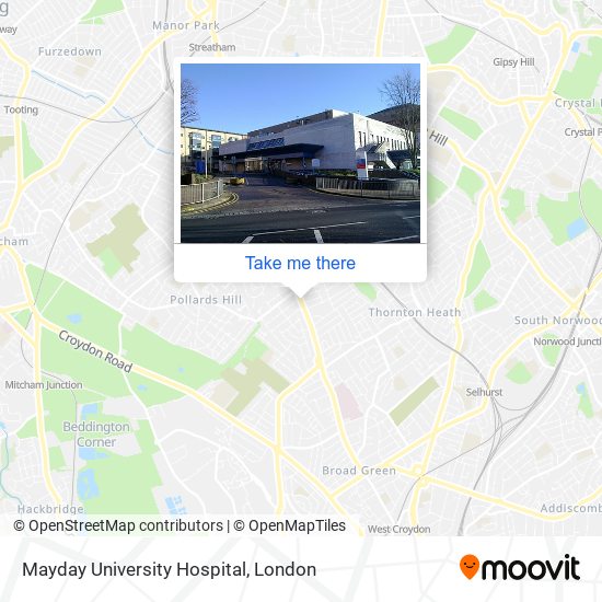 How to get to Mayday University Hospital in Thornton Heath by bus ...