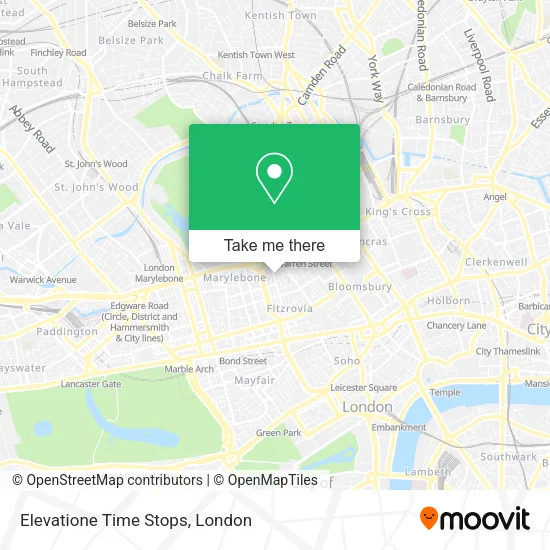 Elevatione Time Stops map