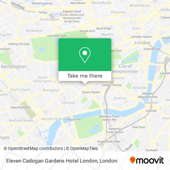 Eleven Cadogan Gardens Hotel London map