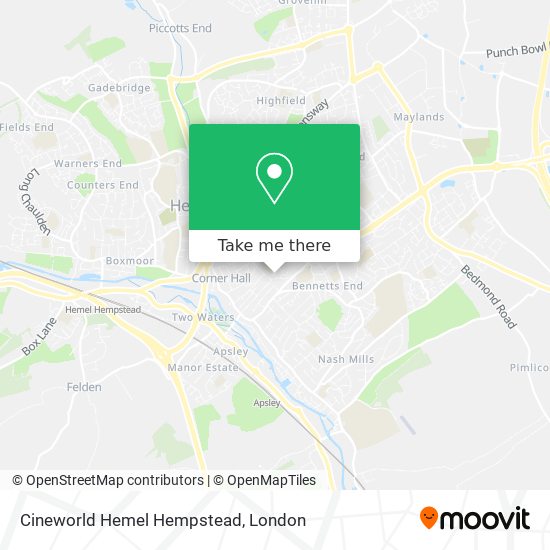 Cineworld Hemel Hempstead map