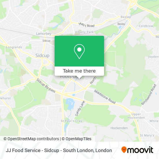 JJ Food Service - Sidcup - South London map