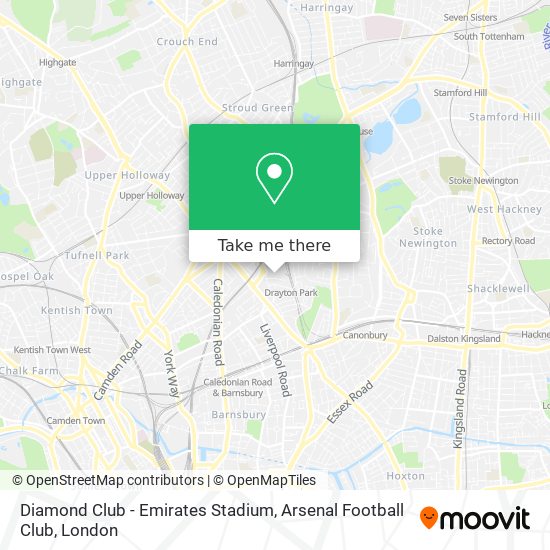 Diamond Club - Emirates Stadium, Arsenal Football Club map
