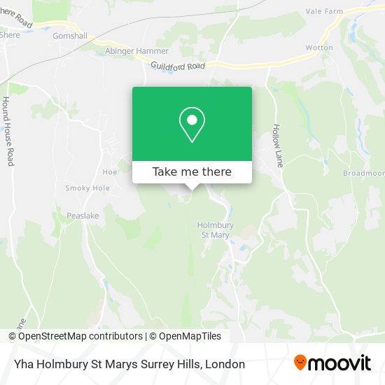 Yha Holmbury St Marys Surrey Hills map