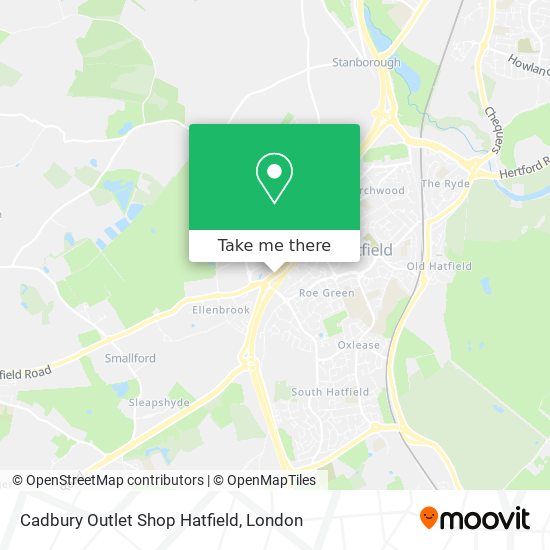 Cadbury Outlet Shop Hatfield map